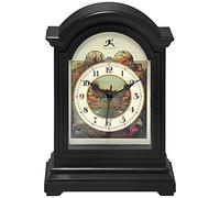 Infinity Instruments Horloge de Table en Plastique Noir de 22,9 x 15,2 cm - Mini décoration de Table de Bureau - Décoration Vintage pour Salon