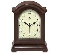 Infinity Instruments Horloge de Table Marron Antique de 22,9 x 15,2 cm pour Table de Bureau, cheminée, décoration Vintage pour Salon