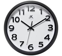 Infinity Instruments Horloge murale d'intérieur en plastique avec chiffres arabes standard sur cadran Noir 27,3 cm