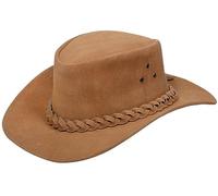 Infinity Leather Australien Bronzer Western Style Cowboy Outback Véritable Daim Cuir Aussie Bush Chapeau