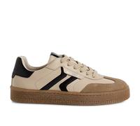 Infinity Leather Baskets à Lacets Elégantes en Cuir Beige pour Femmes