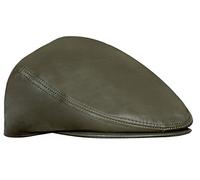 Infinity Leather Béret de Bonhomme de Cuir Olive pour Homme en Cuir Souple Gatsby Golf Casquettes Plates M