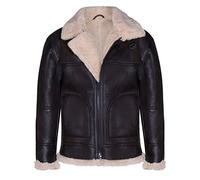 Infinity Leather Blouson Aviateur en Cuir de Mouton Marron B3 Pour Homme en Peau de Mouton WW2 XL