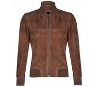 Infinity Leather Blouson Aviateur en Daim de Chèvre Bronzer Marine Pour Homme en Cuir Véritable MA-1 Varsity L