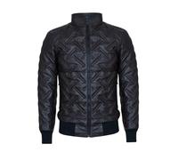 Infinity Leather Blouson Homme Marron Matelassé Bomber Chaud En Cuir D'Agneau