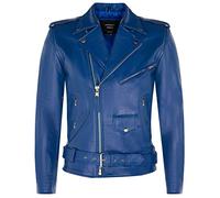 Infinity Leather Blouson Motard Brando en Cuir Pour Homme Blouson en Peau de Vache Rétro Rock