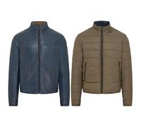 Infinity Leather Bomber Réversible à Capuche en Cuir D'Agneau Napa de Qualité Supérieure Pour Homme