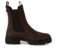 Infinity Leather Bottines Chelsea Classiques Hautes à Enfiler en Cuir Marron Moka Pour Femme