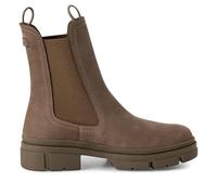 Infinity Leather Bottines Chelsea classiques hautes à Enfiler en Cuir Marron Taupe Dune Pour Femme