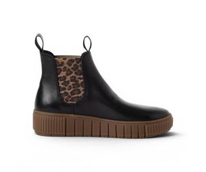 Infinity Leather Bottines Chelsea en cuir noir pour femmes 25403-43, chaussures confortables à enfiler