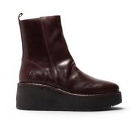Infinity Leather Bottines compensées à Plateforme en Cuir Rouge Bordeaux Fly HEIJ pour Femmes