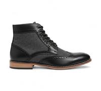Infinity Leather Bottines Dolcetto pour Homme, Style Brogue à Bout Golf, en Similicuir Noir, à Lacets, Style Chukka.