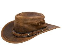 Infinity Leather Chapeau Cowboy Aussie en Cuir Véritable Outback Bush Tan Australien
