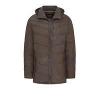 Infinity Leather Doudoune à capuche en cuir d'agneau véritable pour homme - Manteau d'hiver matelassé à chevrons | Vêtement d'extérieur chaud et isolé en cuir avec capuche amovible et 6 poches
