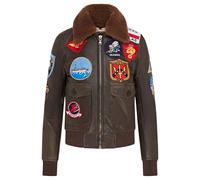 Infinity Leather Femme Marron Air Force A2 Flight en cuir à col en peau de mouton Blouson Bombardier