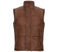 Infinity Leather Gilet Rembourré en Cuir Bronzer pour Homme XL