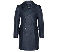 Infinity Leather Pardessus de Trench en Cuir Pour U-Boat Militaire Allemand de la Seconde Guerre Mondiale, Général Noir Pour Homme XL