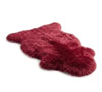 Infinity Leather Tapis Luxe en Peau de Mouton véritable 100% Laine Naturelle, Doux, Soyeux et Moelleux. Idéal pour Chambre, canapé ou Sol. Chaud et Respirant. Parfait! (90 x 60 cm) (Rose Rouge)