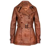 Infinity Leather Trench Femme 3/4 Bronzer d'agneau en Cuir Nappa 2XL