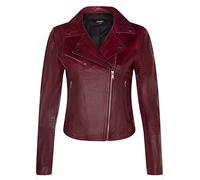 Infinity Leather Veste en Cuir Bourgogne pour Dames de Style Classique pour Motards XL