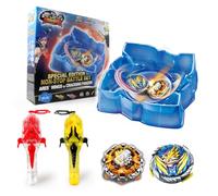 INFINITY NADO Battle Set avec arène, toupies de Combat avec 2 lanceurs magnétiques, 2 toupies métalliques, Jouet pour Enfants garçons et Filles de 5, 6, 7, 8, 9, 10, 11 et 12 Ans
