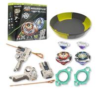 INFINITY NADO S7 Toupie avec arène & 2 lanceurs modulaire, toupie en métal Type défense/Endurance Rotation Droite/Gauche, Ensemble de Duel Jouet pour garçons Filles 5+