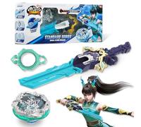 INFINITY NADO S7 Toupie avec Lanceur épée Infinite Acceleration, toupie métallique Type d'attaque Rotation vers la Droite, Jouets pour garçons Filles 5+, kit de démarrage, Dragon Volant Royal, Vert