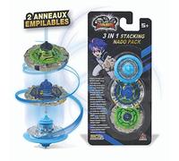 Infinity NADO Toupie Jouet Enfant 5 6 7 8 9 10 11 12 Ans Garcon Fille Cadeau,Pack 2 Anneaux empilables,1 Mini toupie Bleue