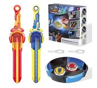 INFINITY NADO Toupies Battle Arena Set 2PCS, toupie Jouets avec Mini Lanceur d'épée pour Enfant 5 6 7 8 9 10 11 12 Ans Garcon Fille Cadeau, Battle Set Fury Wave Dragon & Blazing War Bear
