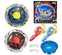 INFINITY NADO Toupies Battle Arena Set, Battle Tops avec 2 lanceurs magnétiques 2 toupies en métal, Jouet pour Enfants garçons Filles 5 6 7 8 9 10 11 12 Ans, Ares' Wings vs Fiery Dragon