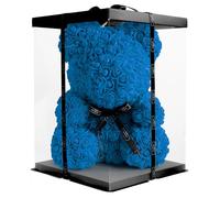 Infinity® Ours de Roses 40 cm avec boîte et Plus de 600 Roses éternelles collées à la Main parfumées - Cadeau pour Femme, pour Un Anniversaire ou Un Anniversaire de Mariage (Ours en Peluche Rouge en