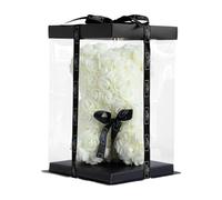 Infinity® - Ours rose dans une boîte cadeau - Cadeau d'anniversaire, de Saint-Valentin, de petite amie ou de fête des mères avec 300 roses collées à la main - Élégant ours en peluche de 25 cm ou 40 cm