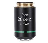 Infinity Plan Microscope Objective Lens 20.2mm RMS Thread Biological Microscope Objective for Laboratory and Educational Use Aluminum Alloy Optical Glass (20X)