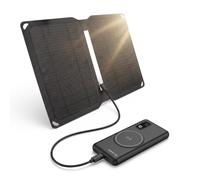 Infinity Power - Chargeur Solaire Pliable Nomade avec 1 Port USB 10W et Batterie 10 000 mAh Externe avec câble intégrés (USB-C,Lighning,Micro USB)