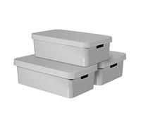 INFINITY Set de 3 boîtes de rangement avec couvercle 30L