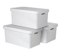 INFINITY Set de 3 boîtes de rangement avec couvercle 45L Veba Blanc G