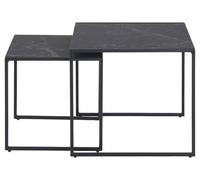 Infinity Tables basses escamotables, 2 pièces, impression marbre noir.