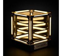 Infinity Tesseract Cube lumineux rechargeable USB-C, jaune | Cube miroir infini, veilleuse LED en acrylique, lampe de table pour bureau de jeu, chambre à coucher, bureau