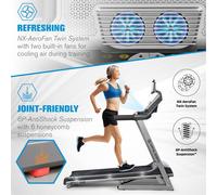 Infinity Track 2.0 Tapis de course 4,5 ch Bluetooth appli Kinomap LCD - gris