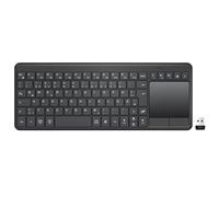 INFINMIND Clavier Bluetooth Francais AZERTY, Clavier sans Fil Touch avec Contrôle Média et Pavé Tactile, Multi-dispositifs avec 3 Canal Bluetooth pour Windows, Android, Chrome OS, Smart TV, HTPC