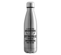 Infirmère et Folle Cadeau Humoristique Aide Soignante Gourde Isotherme