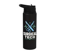 Infirmier Bloc Opératoire Couteau Ciseaux ECG Cœur Stainless Steel Insulated Water Bottle
