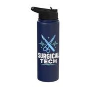Infirmier Bloc Opératoire Couteau Ciseaux ECG Cœur Stainless Steel Insulated Water Bottle