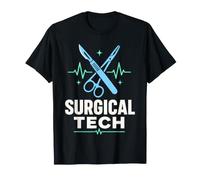 Infirmier Bloc Opératoire Couteau Ciseaux ECG Cœur T-Shirt