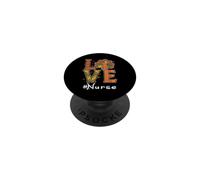 Infirmière Amour Thanksgiving Léopard Turquie Automne PopSockets PopGrip Adhésif