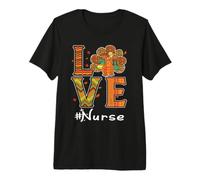 Infirmière Amour Thanksgiving Léopard Turquie Automne T-Shirt Haut de Gamme