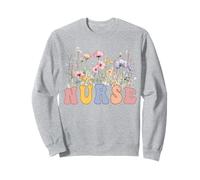 Infirmière Appréciation Day Groovy Floral Cute RN Nursing #25L55 Sweatshirt
