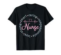 Infirmière Battement de cœur compatissant Fort et fidèle Soins T-Shirt