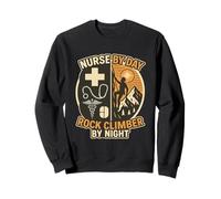 Infirmière de Jour, Escalade de Montagne rétro de Nuit Sweatshirt