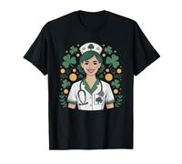 Infirmiere De La Saint Patrick Blouse Trefles Trefle Vert T-Shirt